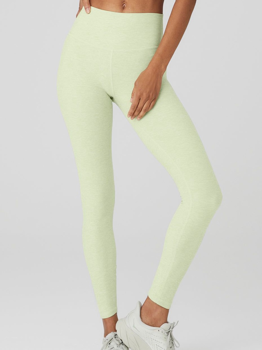 Alo Yoga High Waist Alosoft 7/8 Leggings In Iced Green Tea Heather - S